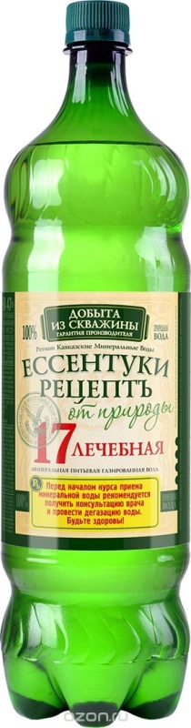 Вода минеральная РЕЦЕПТ ОТ ПРИРОДЫ "Ессенская Нагутская-17" природная лечебная газированная 1.45 л
