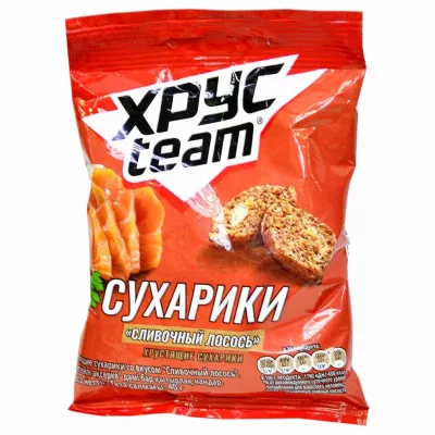 Сухарики-гренки ХРУСTEAM ржано-пшеничные сливочный лосось 40 г