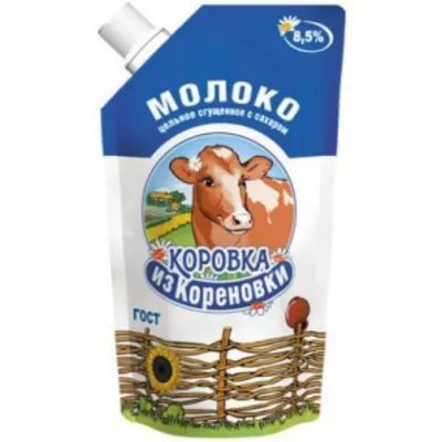Молоко сгущенное КОРОВКА ИЗ КОРЕНОВКИ цельное с сахаром 270 г 8,5% м/у