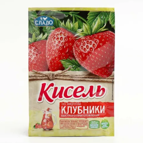 Кисель СЛАДО "Клубника" моментальный на натуральном соке 35 г