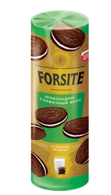 Печенье FORSITE "Сэндвич с шоколадно-сливочным вкусом" сахарное 220 г