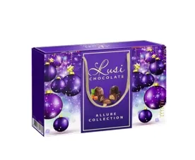 Конфеты LUSI CHOCOLATE "Allure Collection" фиолетовая сумка 308 г