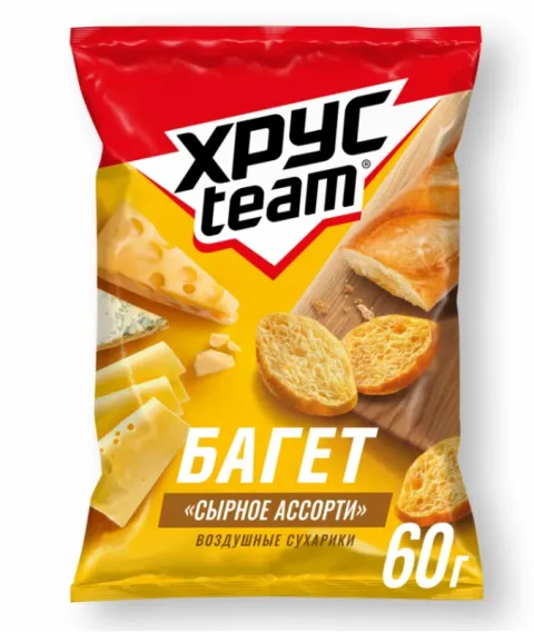 Сухарики ХРУСTEAM "Багет" сырное ассорти 70 г