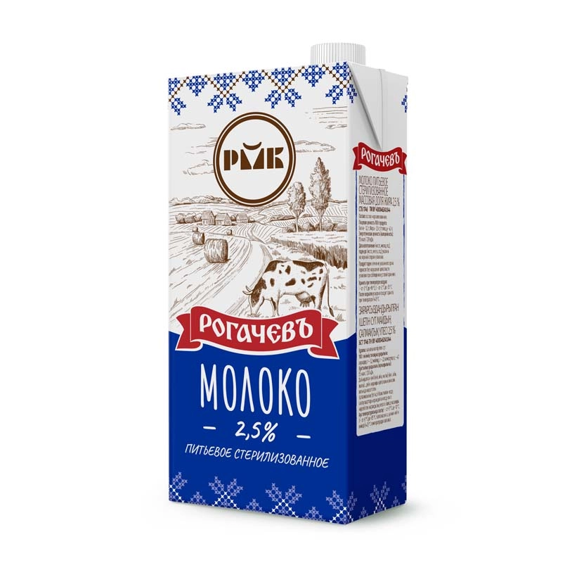 Молоко РОГАЧЕВЪ стерилизованное 1 л 2,5%
