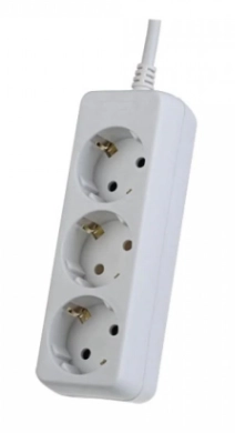 Удлинитель PERFEO "Powermate" PF-PE-3/3,0-W 10А 2200Вт 3 м белый трехместный без заземления