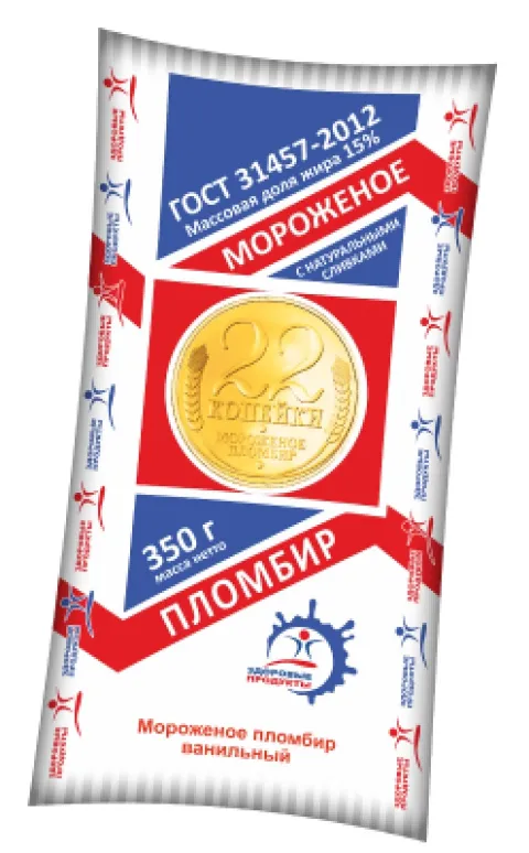 Полено мороженое ЗДОРОВЫЕ ПРОДУКТЫ "22 копейки" ванильное 350 г 15%