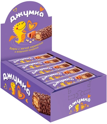 Вафли Джумка с мягкой карамелью и воздушной кукурузой 37 г Яшкино