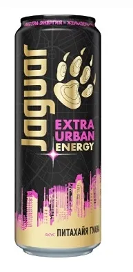 Напиток энергетический JAGUAR "Extra Urban Energy" со вкусом  питахайии гуавы газированный 440 мл