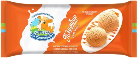 Мороженое КОРОВКА ИЗ КОРЕНОВКИ "Пломбир крем-брюле" 400 г 15%