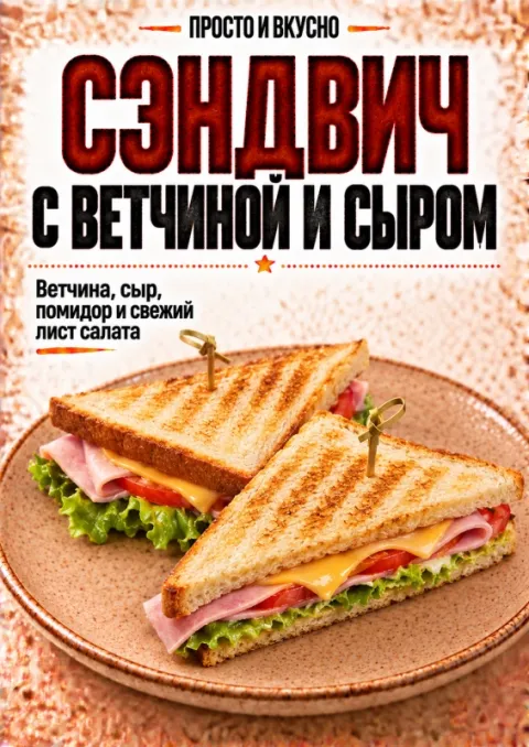 Сэндвич с ветчиной и сыром соус "Цезарь" ИП Купреев