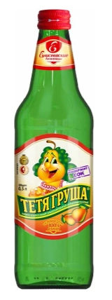 Напиток ЕЛИСЕЕВСКИЕ ЛИМОНАДЫ "Тетя Груша" сильногазированный 0,5 л стеклянная бутылка