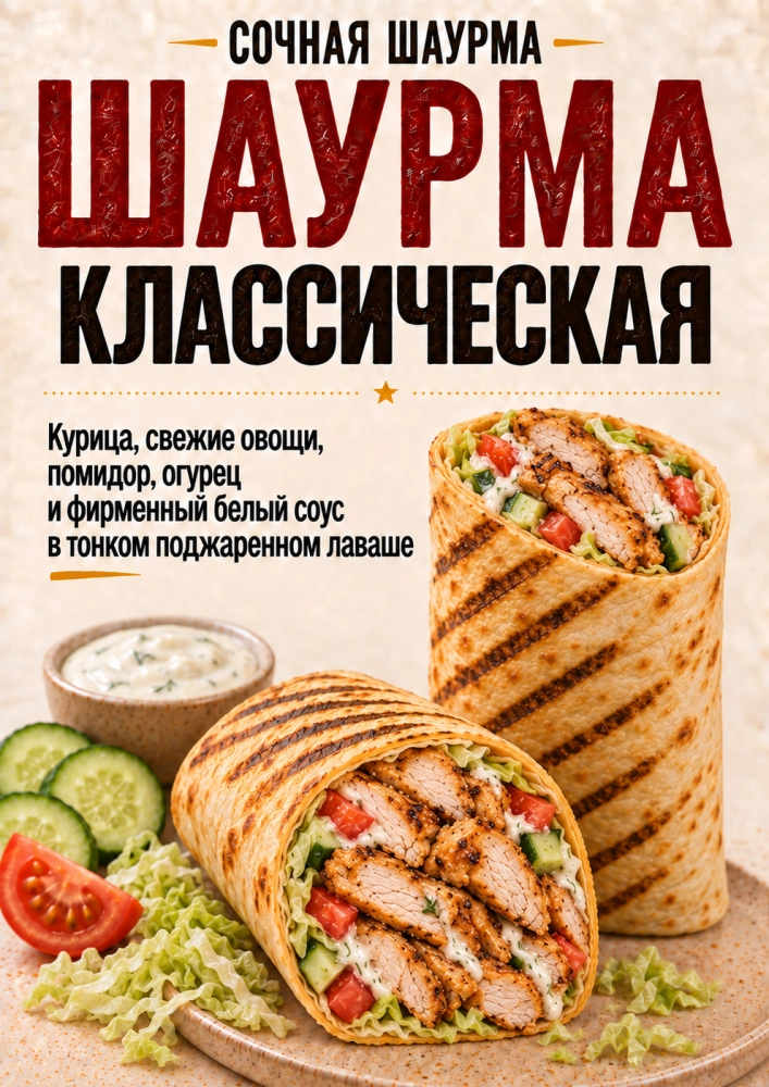 Шаурма с курицей  1 кг. ИП Купреев