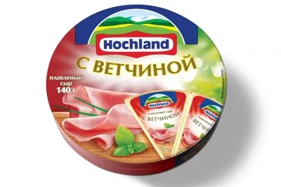 Сыр HOCHLAND кроуг плавленый с ветчиной 140 г 55%