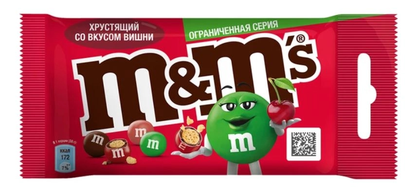 Драже M&M&rsquo;S "Хрустящий" со вкусом вишни в молочном шоколаде 36 г