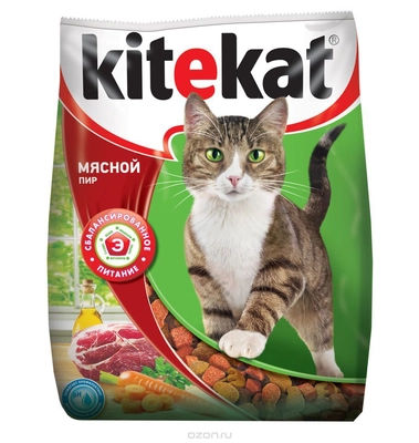 Корм для кошек KITEKAT "Мясной пир" 350 г