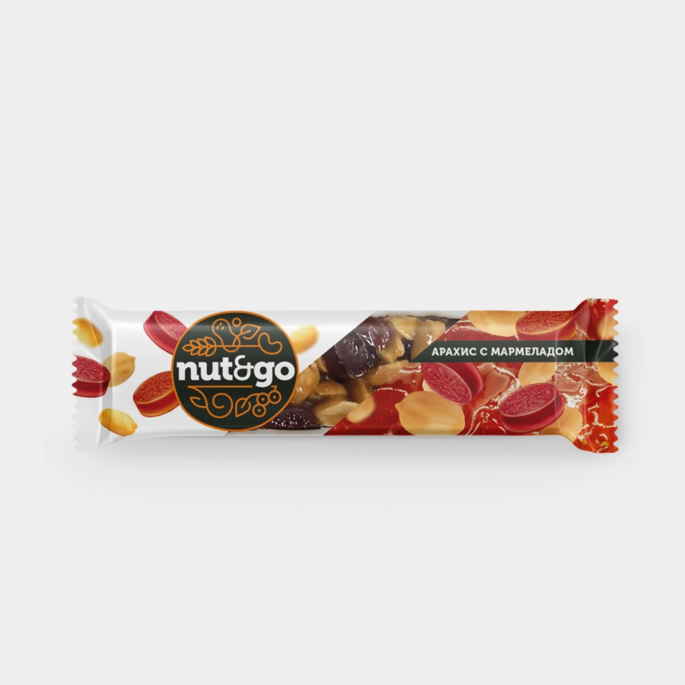 Батончик nut&go арахис и мармелад, глазированный