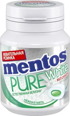 Жевательная резинка MENTOS Pure white нежная мята без сахара 54 г