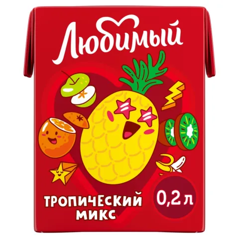 Нектар ЛЮБИМЫЙ "Тропический микс" 0.2 л