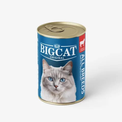 ЗООГУРМАН ЗООГУРМАН "Big Cat" для взрослых кошек говядина кусочки в желе 350 г