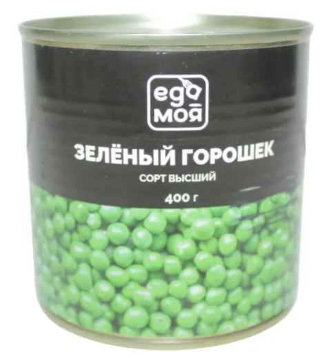 Горошек зеленый ЕДА МОЯ 400 г жестяная банка