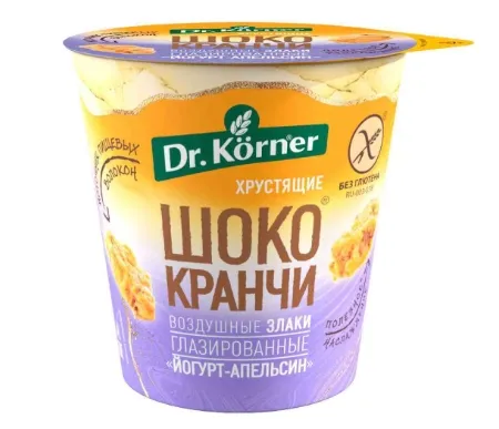 Хлебцы DR.KORNER "Шококранчи" злаковые глазированные апельсиновые с йогуртом 40 г