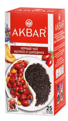 Чай черный AKBAR "Яблоко и шиповник" 25 &times; 1,5 г