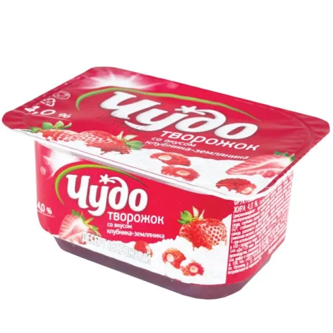 Творожный продукт ЧУДО Творожный продукт ЧУДО "Воздушный" творожок клубника-земляника 100 г 4%