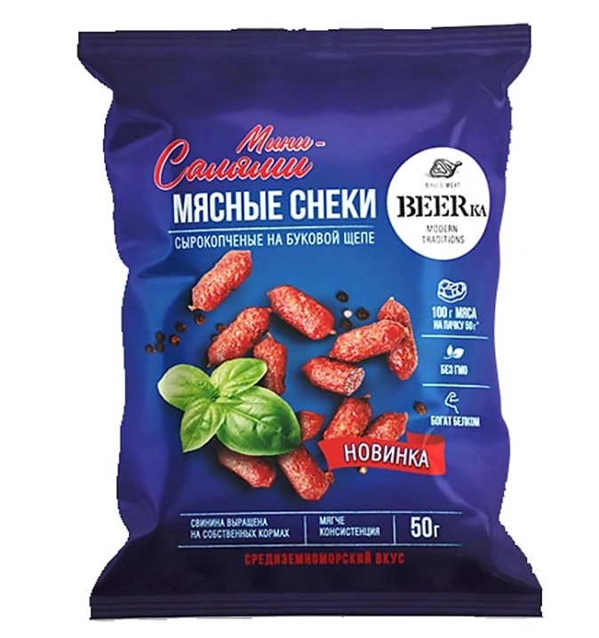 Колбаски BEERKA "Мини-салями" сырокопченые 50 г