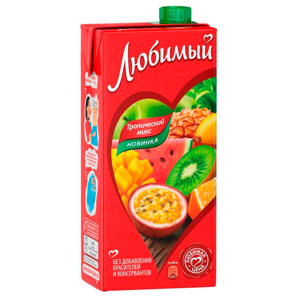 Нектар ЛЮБИМЫЙ "Тропический микс" 0,95 л