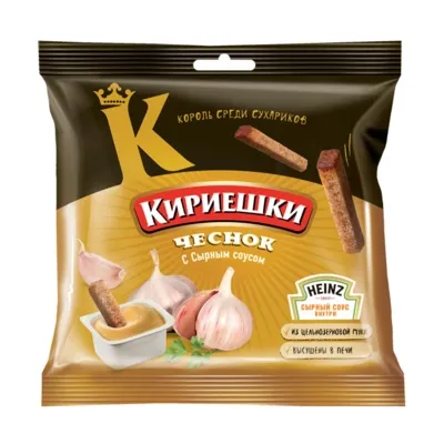 Сухарики КИРИЕШКИ ржаные чеснок с сырным соусом 60 г
