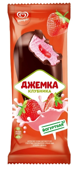 Мороженое ИНМАРКО "Джемка" клубника йогуртное 57 г 4%
