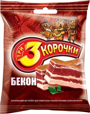 Сухарики ТРИ КОРОЧКИ ржаные бекон 40 г