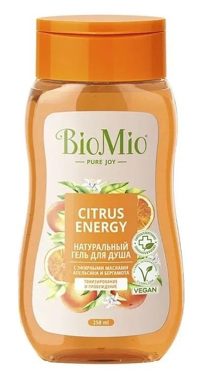 Гель для душа BIOMIO "Citrus Energy" с эфирными маслами апельсина и бергамота 250 мл
