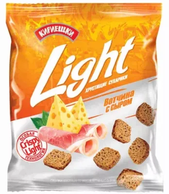 Сухарики КИРИЕШКИ Light пшенично-кукурузные ветчина и сыр 33 г