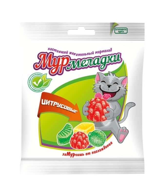Мармелад жевательный СЛАВЯНКА "Мурмеладки" со вкусом цитрусовых фруктов 70 г