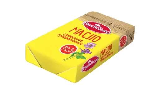 Масло сливочное ВКУСНОТЕЕВО "Крестьянское" 180 г 72,5%