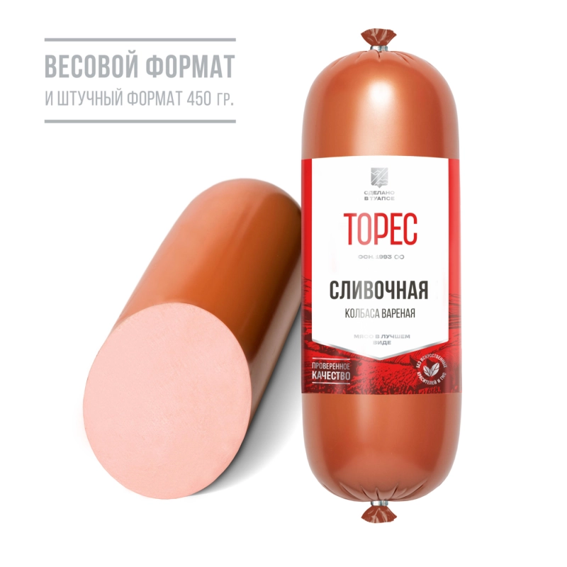 Колбаса ТОРЕС Колбаса ТОРЕС "Сливочная" вареная 450 г