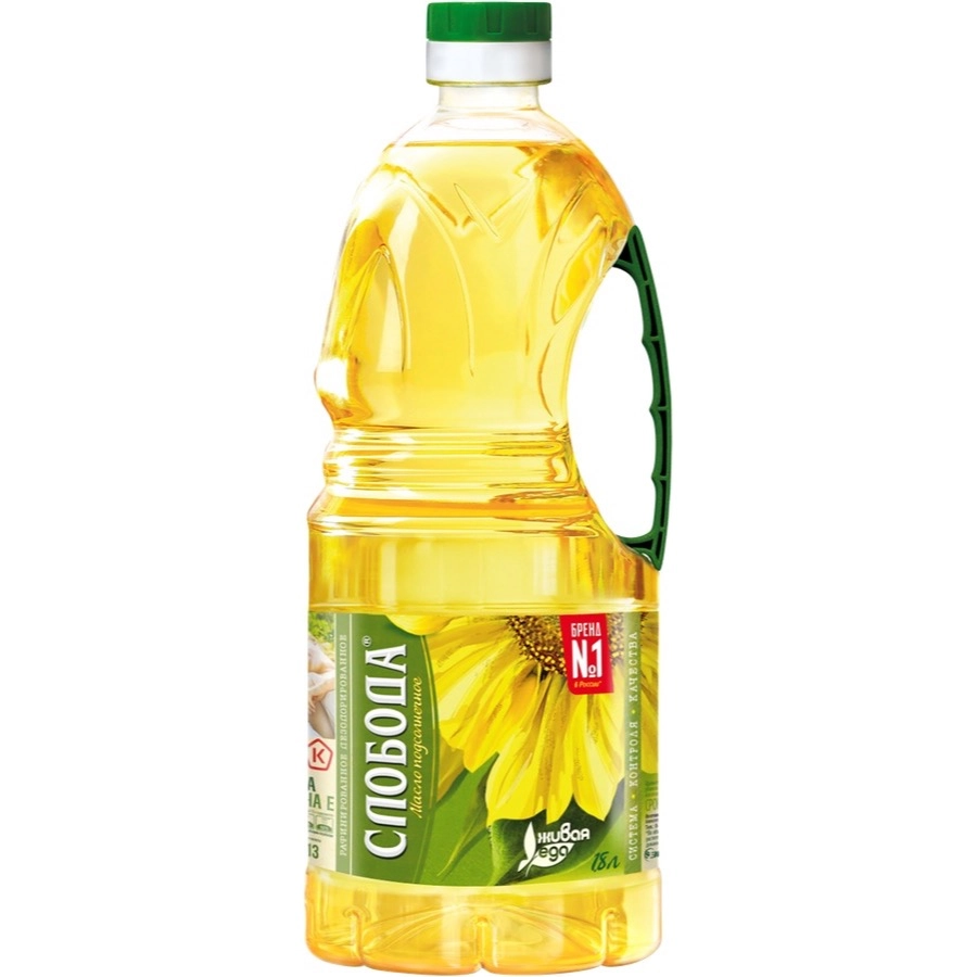 Масло подсолнечное СЛОБОДА рафинированное 1,8 л