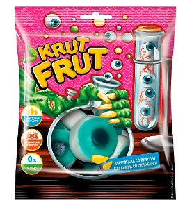 Мармелад жевательный KRUTFRUT "Глаз" со вкусом клубники со сливками 70 г