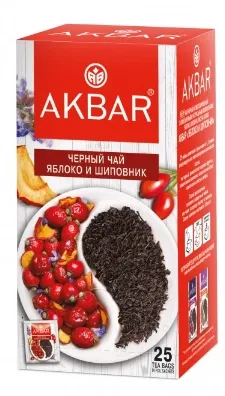 Чай черный AKBAR "Яблоко и шиповник" 25 &times; 1,5 г