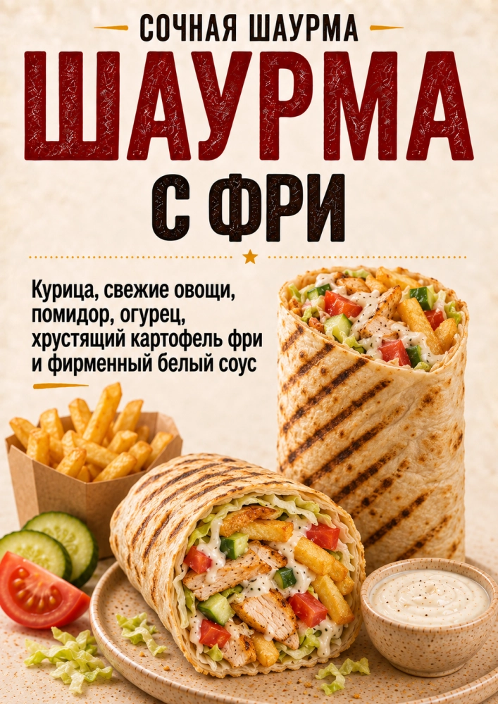 Шаурма с фри