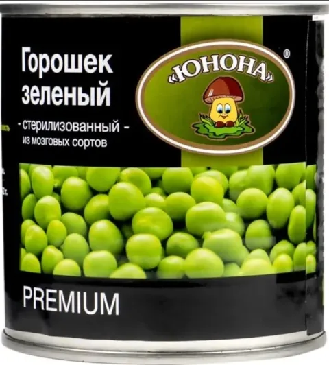 Горошек зеленый ЮНОНА "Premium" 400 г