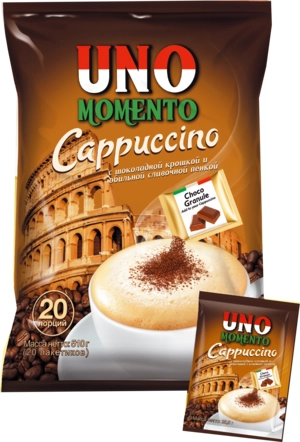 Кофейный напиток UNO MOMENTO Cappuccino с шоколадной крошкой 25 г