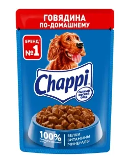CHAPPI CHAPPI "Сытный мясной обед" говядина по-домашнему 85 г