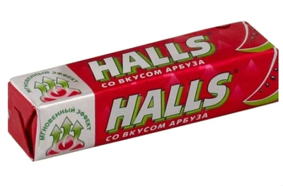 Карамель леденцовая HALLS Арбуз упаковка 9 шт