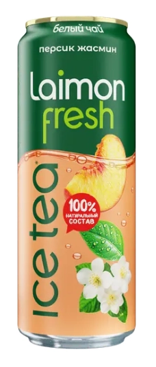 Холодный чай LAIMON FRESH "Персик-жасмин" белый 0,45 л