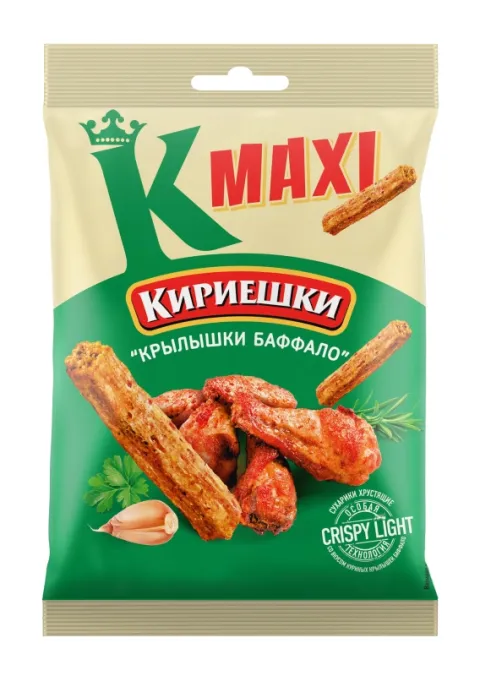 Сухарики КИРИЕШКИ Maxi куриные крылышки баффало 60 г