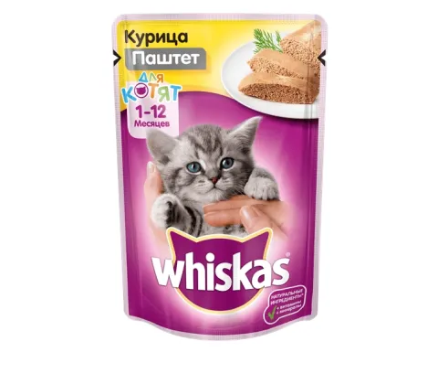WHISKAS паштет с курицей для котят 75 г