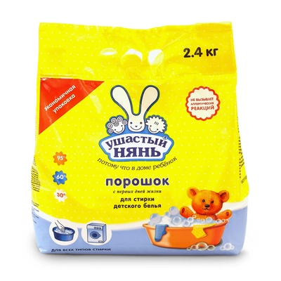 Порошок стиральный УШАСТЫЙ НЯНЬ для стирки детского белья 2,4 кг