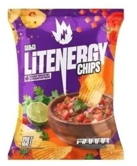 Чипсы LIT ENERGY "Сальса" рифленые 120 г